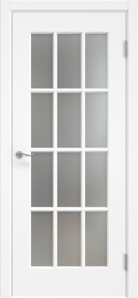 Межкомнатная дверь Eporta Lacuna 5.12 Каркасная фрезерованная межкомнатная дверь, покрытая многослойной эмалью белого цвета, со стеклом сатинат (матовое). Изготовлена из срощенного соснового бруса и МДФ. Под заказ производятся двери Eporta Lacuna 5.12 нестандартных габаритов.