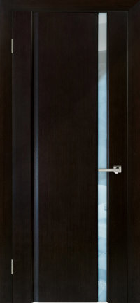 Ульяновская Межкомнатная  Дверь "Меланит-1" Венге остекленная. Натуральный шпон