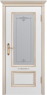 Межкомнатная дверь Ульяновская «Версаль Аккорд 2» Премиум класс, Эмаль слоновая кость с золотой патиной