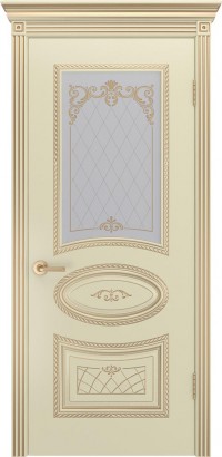 Межкомнатная дверь Ульяновская «Версаль Ария 4» Премиум класс, Эмаль слоновая кость с золотой патиной