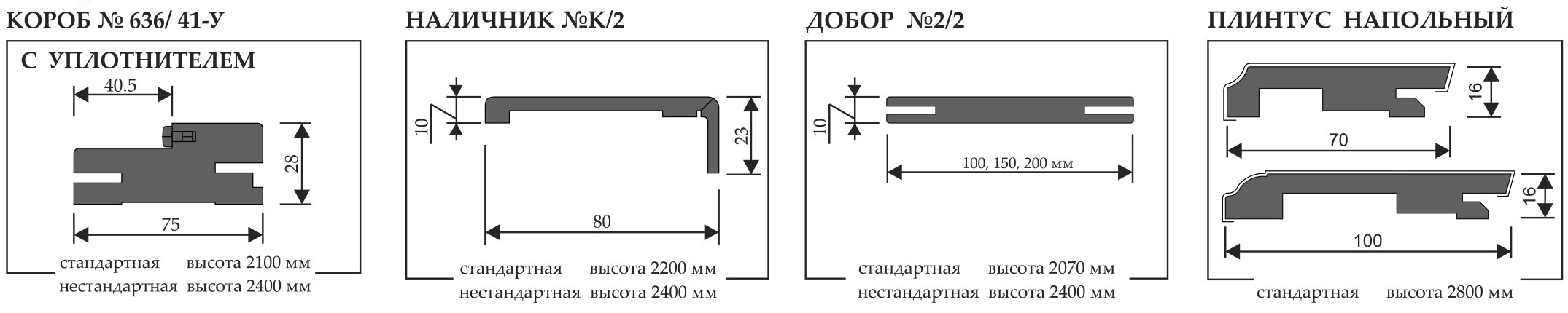 Погонажные изделия для дверей Uberture Тамбурат Лайт 4204 ПДТОч, Орех шоколадный