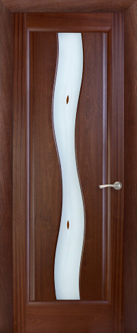 Межкомнатная Дверь Ульяновская "Гиацинт" Красное дерево остекленная. Натуральный шпон