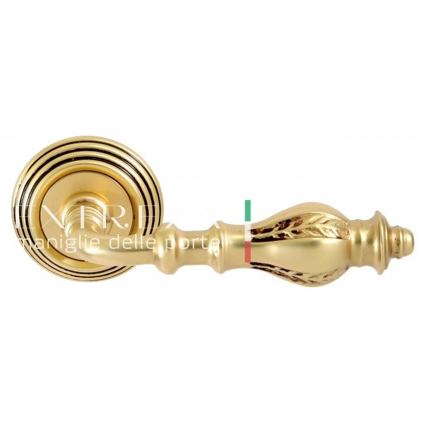 Дверная ручка EXTREZA EVITA 301 R05 F59 французское золото + коричневый 