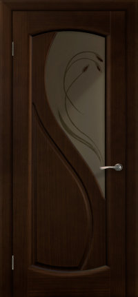 Межкомнатная Дверь Ульяновская «Дианит» Орех Каштан остекленная. Натуральный шпон