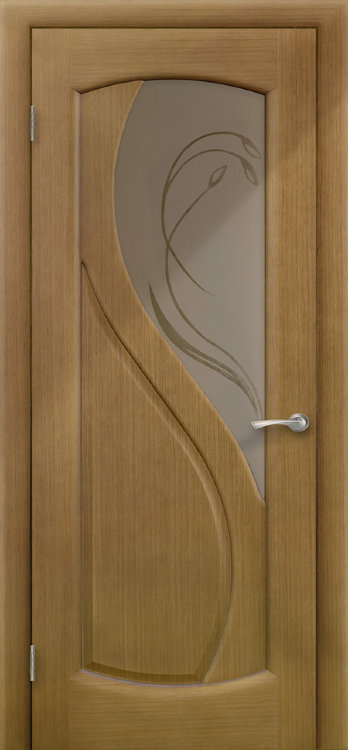 Межкомнатная Дверь Ульяновская «Дианит» (Новый стиль) Дуб остекленная. Натуральный шпон 