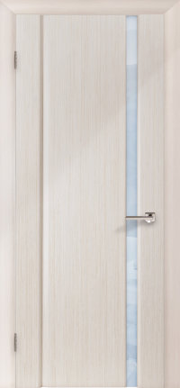 Межкомнатная Дверь Ульяновская «Меланит-1» Беленый Дуб остекленная. Натуральный шпон