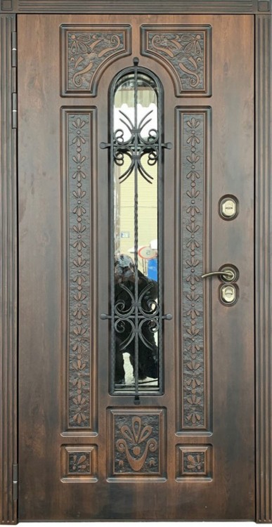 Входная дверь ТЕРМО Лацио Грецкий орех и эмаль белая, с терморазрывом 