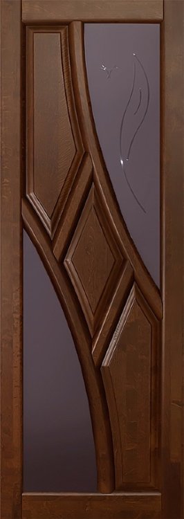 Белорусские двери из массива ольхи Глория Античный орех ПО 