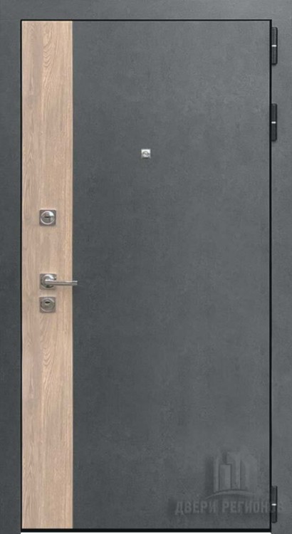 Входная металлическая дверь "Бруклин" цвет серая штукатурка + дуб европейский красный 