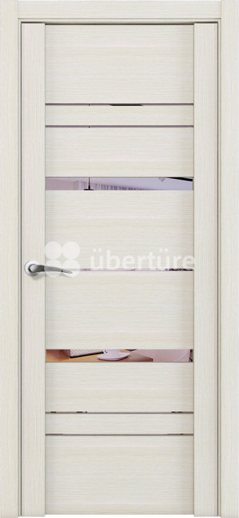 Двери межкомнатные Uberture Uniline 30027 с зеркальными вставками 