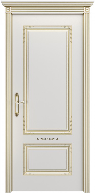 Межкомнатная дверь Ульяновская «Версаль Аккорд 2» Премиум класс, Эмаль слоновая кость с золотой патиной 